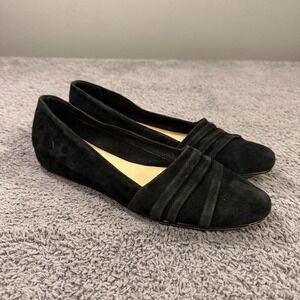 Nakedfeet Flats Womens 8.5 Black Suede Naos Slip On Minimal Capsule Comfort